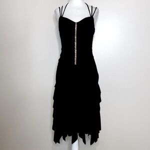 Vintage Scott McClintock black jeweled scarf Whimsygoth dress